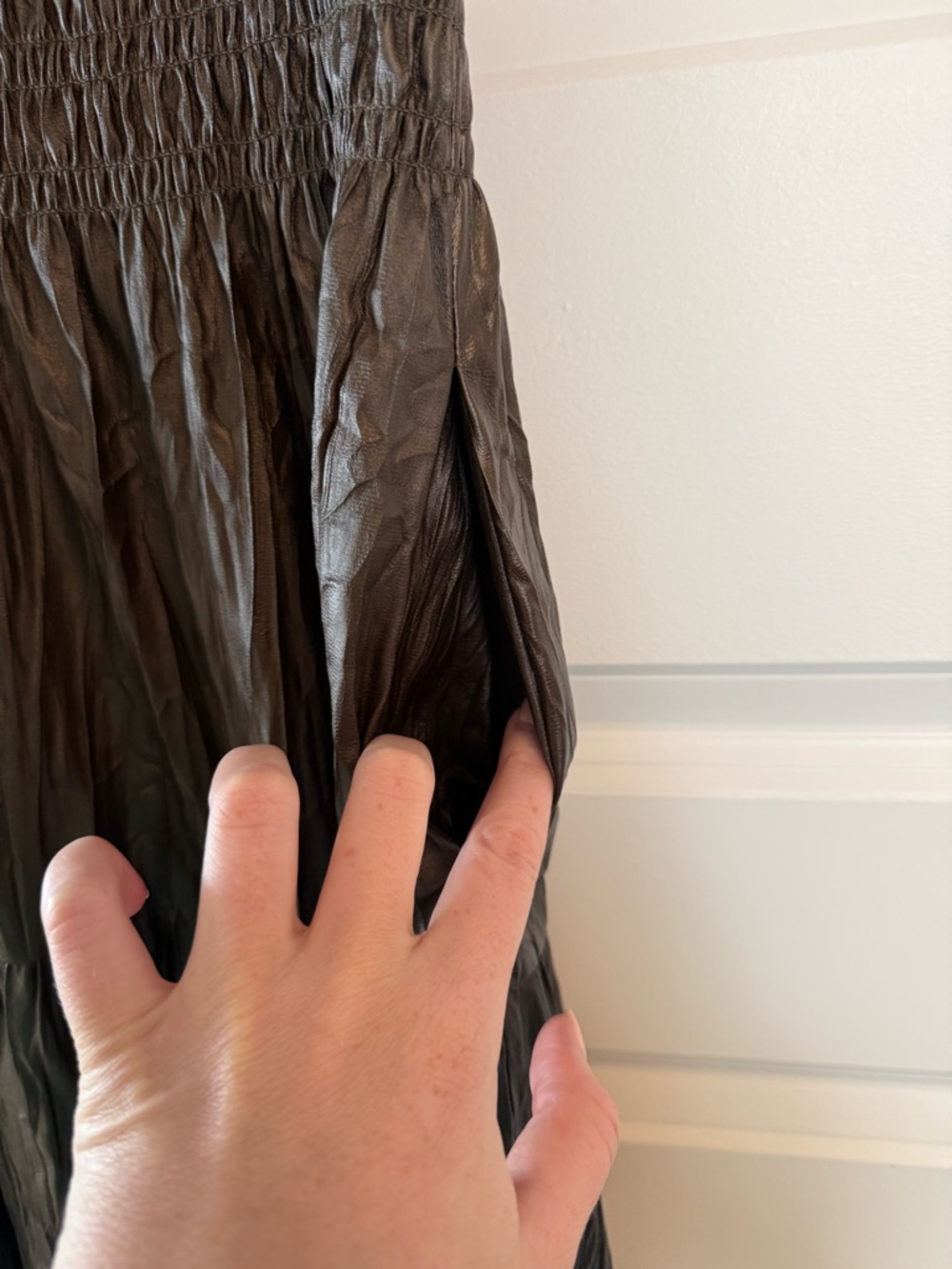 NWOT THML Faux Leather Midi Dress - Picture 5 of 5